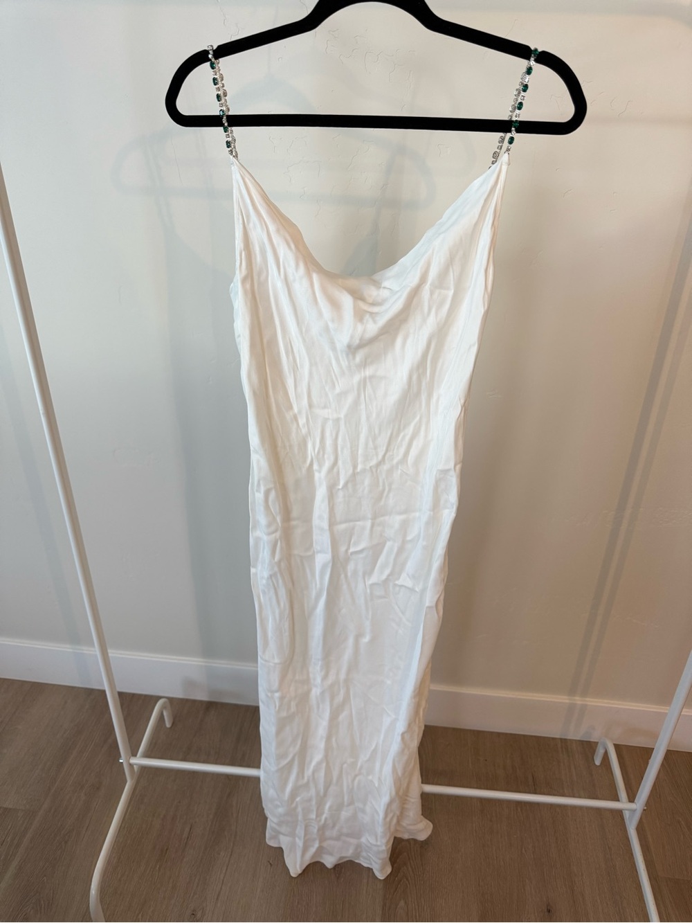 Meshki Ivory Satin Slip Dress